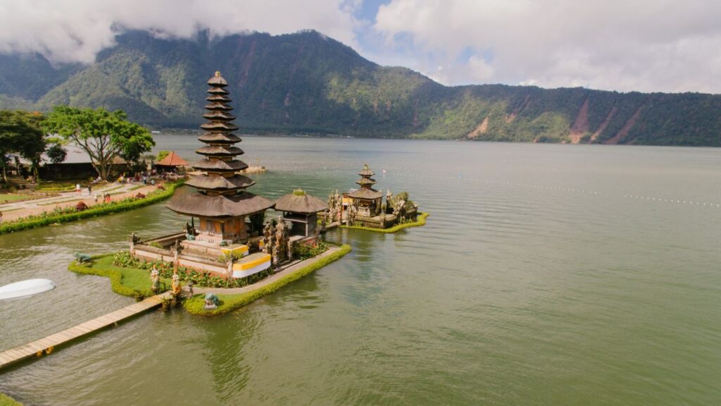 A View of the Pura Ulun Danu Bratan Temple in Indonesia